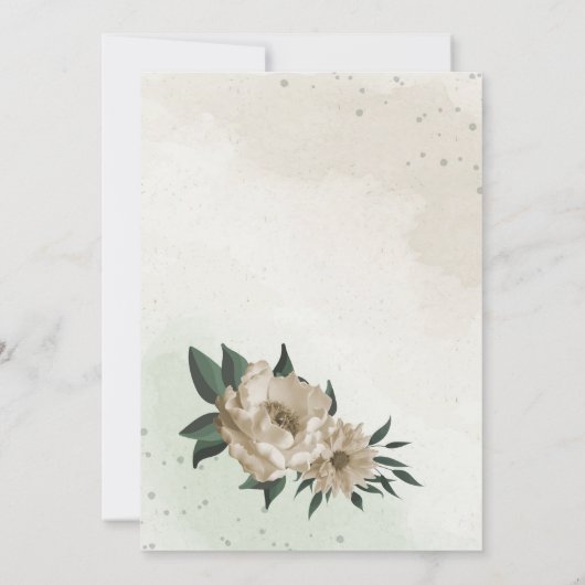 Champagne Bloemen Groen vrijgezellenfeest Kaart (Achterkant)