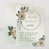 Champagne Bloemen Groen vrijgezellenfeest Kaart (Voorkant / Achterkant)