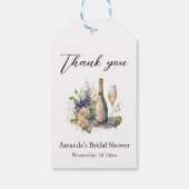 Champagne Bloemen Vrijgezellenfeest Favor Cadeaulabel (Achterkant)