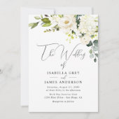 Champagne bloemenbruiloft kaart (Voorkant)