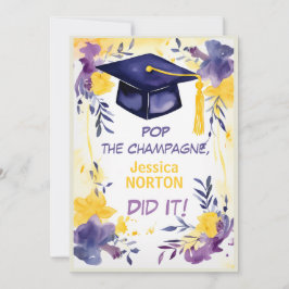 🎓Champagne Blooms Graduation Kaart