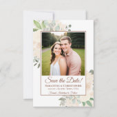 Champagne Blush Boho Bloemige Trouwfoto Save The Date (Voorkant)