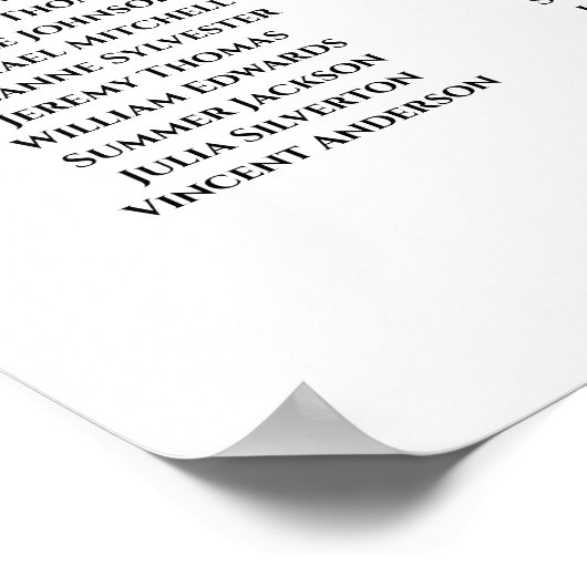 Champagne Blush Boho Rozen 10 Table Seating Chart Poster (Hoek)