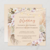 Champagne Blush en Terracotta Pampas Grass Floral Kaart (Voorkant / Achterkant)