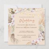 Champagne Blush en Terracotta Pampas Grass Floral Kaart (Voorkant)