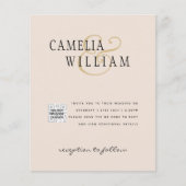 Champagne Blush FOTO Huwelijksuitnodiging QR Code (Voorkant)