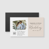Champagne Blush FOTO Huwelijksuitnodiging QR Code (Voorkant / Achterkant)