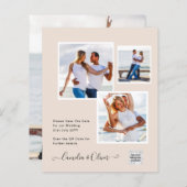 Champagne Blush FOTO Huwelijksuitnodiging QR Code (Voorkant / Achterkant)