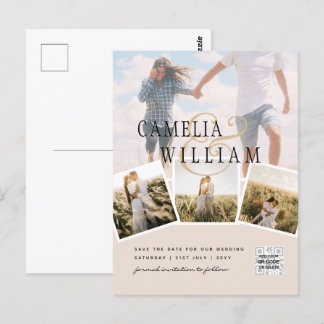 Champagne Blush FOTO Save the Date QRcode Website Briefkaart