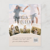 Champagne Blush FOTO Save the Date QRcode Website Briefkaart (Voorkant)