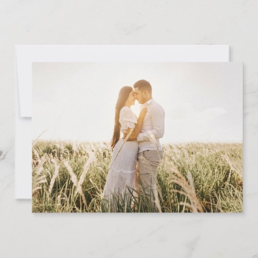 Champagne Blush FOTOHuwelijksuitnodiging QR Code Kaart (Achterkant)