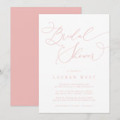 Champagne Blush Modern Bridal Shower Kaart (Voorkant / Achterkant)