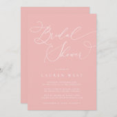 Champagne Blush Modern Bridal Shower Kaart (Voorkant / Achterkant)