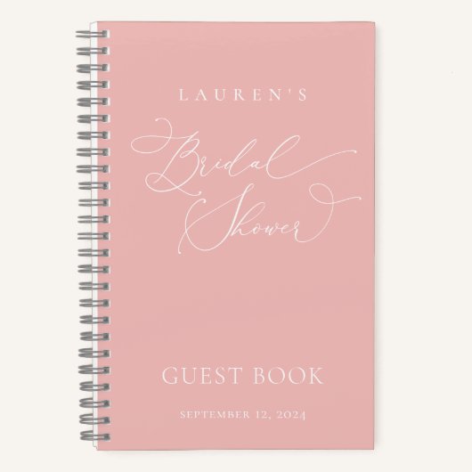 Champagne Blush Modern Vrijgezellenfeest Guest Boo Notitieboek (Voorkant)