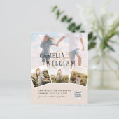 Champagne Blush PHOTO Save the Date QRcode Website (Staand voorkant)