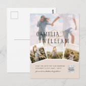 Champagne Blush PHOTO Save the Date QRcode Website Briefkaart (Voorkant / Achterkant)