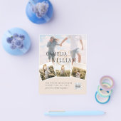 Champagne Blush PHOTO Save the Date QRcode Website Flyer (Enkel)