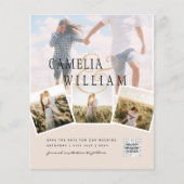 Champagne Blush PHOTO Save the Date QRcode Website Flyer (Voorkant)