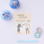 Champagne Blush PHOTO Weddenschap QR Code Flyer (Enkel)