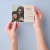 Champagne Blush PHOTO Weddenschap QR Code Flyer (Hand)