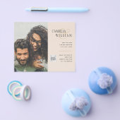 Champagne Blush PHOTO Weddenschap QR Code Flyer (Enkel)
