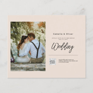 Champagne Blush PHOTO Weddenschap QR Code Flyer