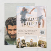 Champagne Blush PHOTO Weddenschap QR Code Kaart (Voorkant / Achterkant)