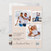 Champagne Blush PHOTO Weddenschap QR Code Kaart (Voorkant / Achterkant)