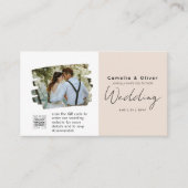 Champagne Blush PHOTO Weddenschap QR Code Visitekaartje (Voorkant)
