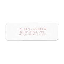 Champagne Blush Pink and White Return Address