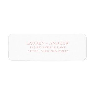Champagne Blush Pink and White Return Address Etiket