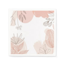 Champagne Blush Pink - Hand getrokken Bloemen