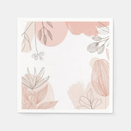 Champagne Blush Pink - Hand getrokken Bloemen Servet