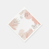 Champagne Blush Pink - Hand getrokken Bloemen Servet (Hoek)