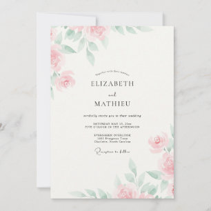 Champagne Blush Pioen Huwelijk Kaart