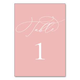 Champagne Blush Roze Trouwdouche Tafelnummer