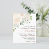 Champagne Blush Rozen Boho BUDGET Wedding Invite (Staand voorkant)