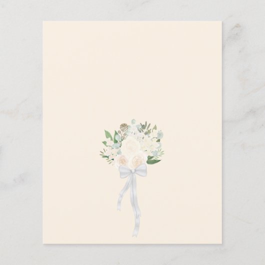 Champagne Blush Rozen Boho BUDGET Wedding Invite (Achterkant)