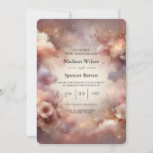 Champagne Blush Stardust Tuin Bruiloft Kaart (Voorkant)