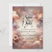 Champagne Blush Stardust Tuin Bruiloft Save The Date (Voorkant)