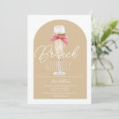 Champagne Boho Boog Brunch & Bubbly Vrijgezellenfe Kaart (Staand voorkant)