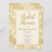 Champagne Bokeh Bruids Douche Uitnodiging (Voorkant / Achterkant)