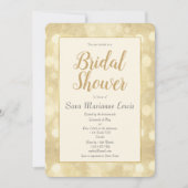 Champagne Bokeh Bruids Douche Uitnodiging (Voorkant)