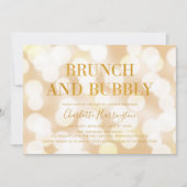 Champagne Bokeh Brunch en Bubbly Vrijgezellenfeest Kaart (Voorkant)