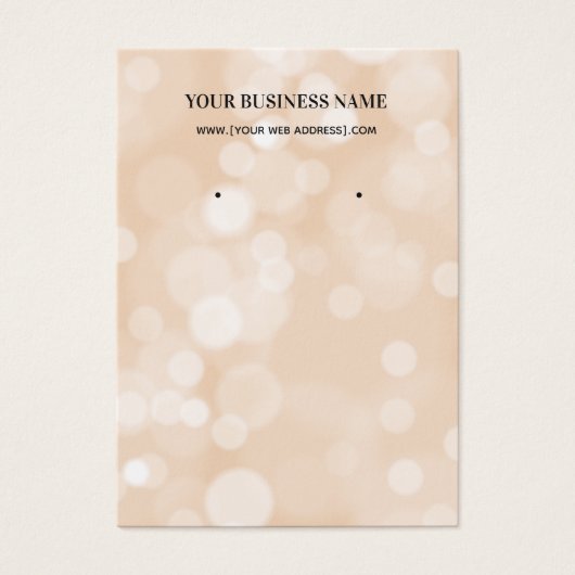 Champagne Bokeh Earring Display Card Visitekaartje (Voorkant)