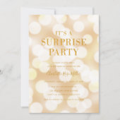 Champagne Bokeh Het is een verrassingsfeestje Verj Kaart (Voorkant)