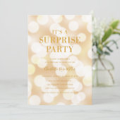 Champagne Bokeh Het is een verrassingsfeestje Verj Kaart (Staand voorkant)