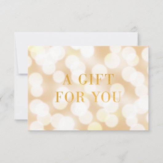 Champagne Bokeh Lights Faux Gold Gift Certificate (Voorkant)
