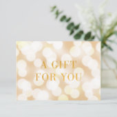 Champagne Bokeh Lights Faux Gold Gift Certificate (Staand voorkant)