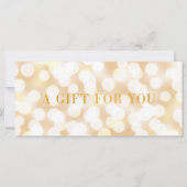 Champagne Bokeh Lights Faux Gold Gift Certificate (Voorkant)